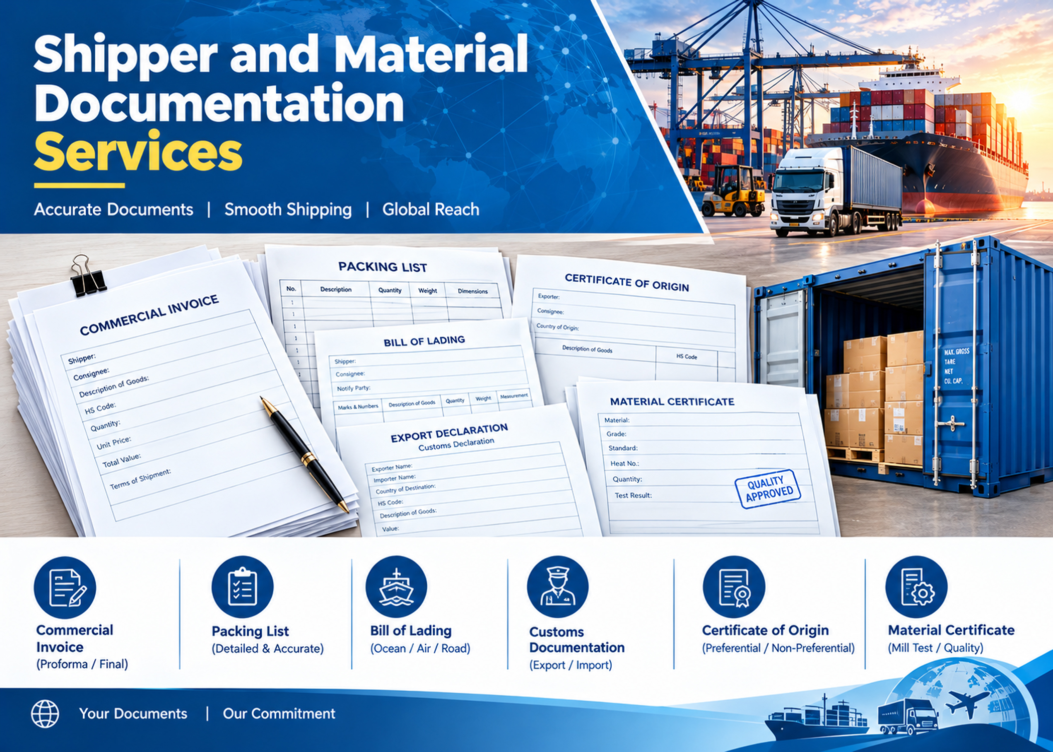 Shipper and material documentation for pre-engineered metal building projects